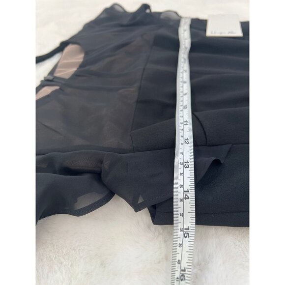 NEW Harper Rose Women's Gathered Illusion Neck Jumpsuit Black MSRP $148 - Picture 9 of 12